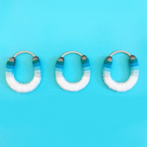 Miniatur Serape Yarned Hufeisen Ornament/Wandbehang blau ombre