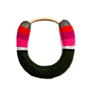 Adorno de herradura de hilo en miniatura tipo sarape para colgar en la pared, color verde Scout