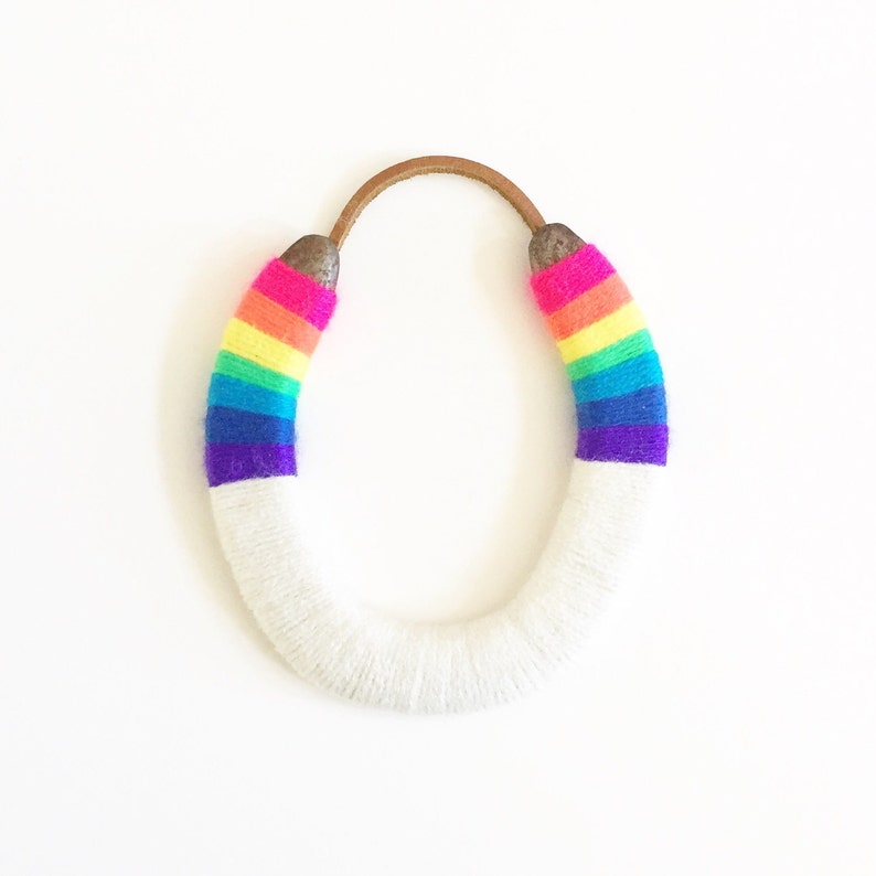 Lucky yarn wrapped horseshoe rainbow brite v.1 Etsy