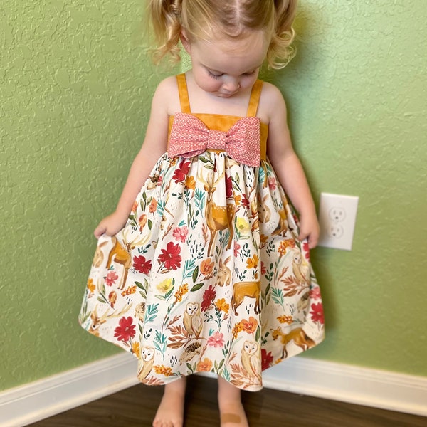 Sweetpea Bow Dress - Summer Girl Dress, 4th of July, Party Dress, Special Occasion, Made to Order
