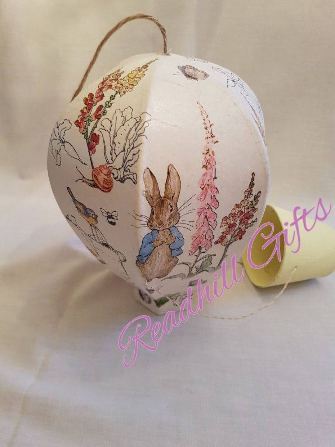 Hand Decoupaged Papier Mache Peter Rabbit Hot Air Balloon Etsy UK
