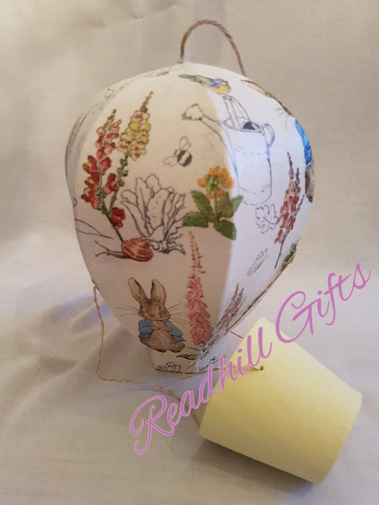 Hand Decoupaged Papier Mache Peter Rabbit Hot Air Balloon Etsy UK