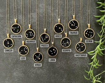 Zodiac Necklace, Gold Constellation Necklace, Star Sign Necklace, Astrology Necklace, Zodiac Sign, Zodiac Jewelry, Starsign Jewelry