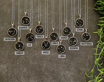 Zodiac Necklace, Silver Constellation Necklace, Star Sign Necklace, Astrology Necklace, Zodiac Sign, Zodiac Jewelry, Starsign Jewelry