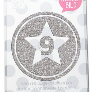 GLITZER Bügelbild Sternbutton mit Wunschzahl 10 cm SILBER Aufbügler Applikationen Bügelsticker für Stoffe Textilien zum Aufbügeln Flicken image 10