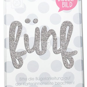 GLITZER Bügelbild Geburtstag Schriftzug Aufbügler Applikationen Bügelsticker für Stoffe Textilien Kinder zum Aufbügeln Flicken Bild 5