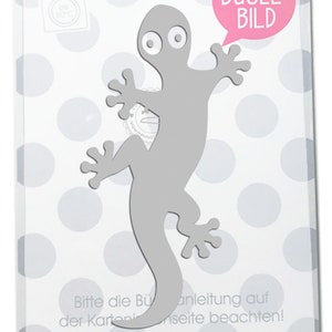 Bügelbild Reflektor Gecko 13 cm SILBER reflektierend Aufbügler Applikationen Bügelsticker für Stoffe Textilien Kinder zum Aufbügeln Flicken