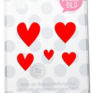 Bügelbild 5 Herzen 3,5 cm bis 1,5 cm Flockfolie Aufbügler Applikationen Bügelsticker für Stoffe Textilien Kinder zum Aufbügeln Flicken image 10