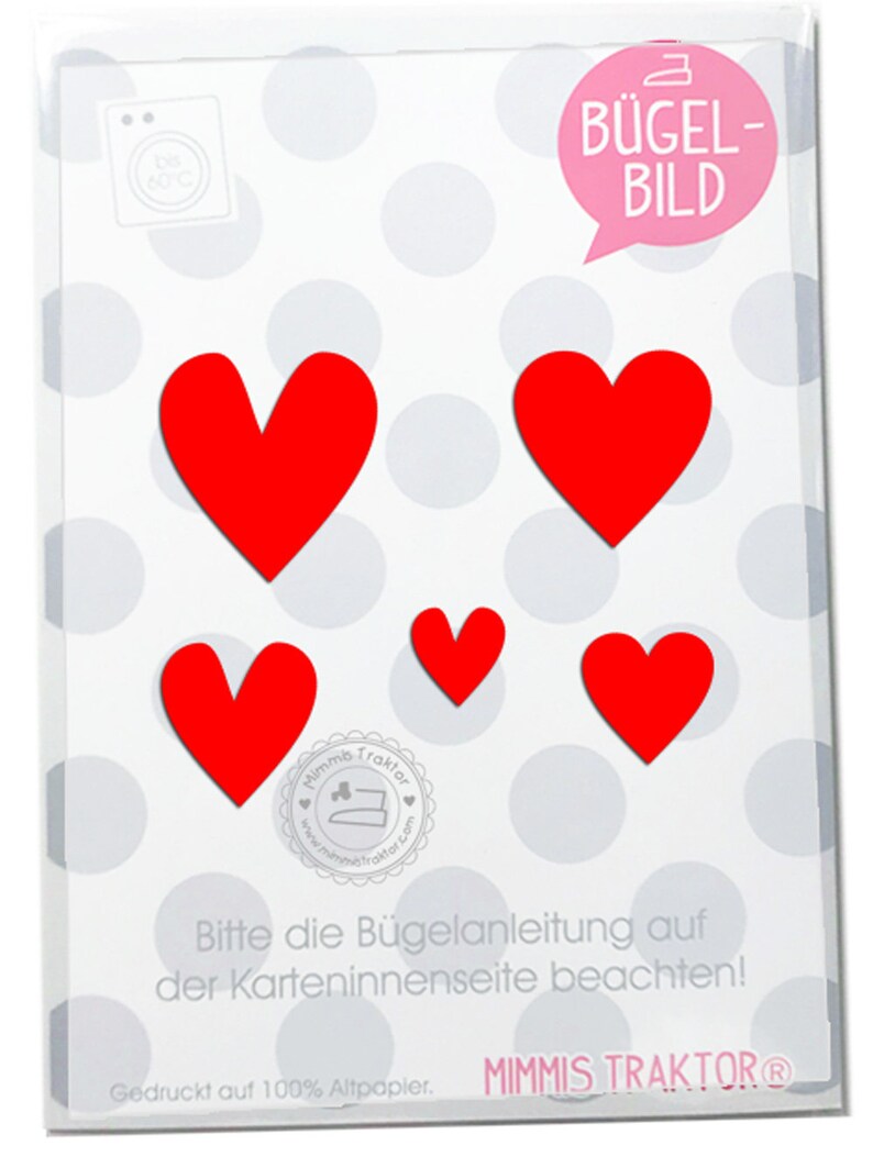 Bügelbild 5 Herzen 3,5 cm bis 1,5 cm Flockfolie Aufbügler Applikationen Bügelsticker für Stoffe Textilien Kinder zum Aufbügeln Flicken image 10