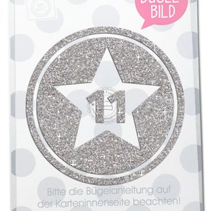 GLITZER Bügelbild Sternbutton mit Wunschzahl 10 cm SILBER Aufbügler Applikationen Bügelsticker für Stoffe Textilien zum Aufbügeln Flicken image 6