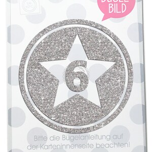 GLITZER Bügelbild Sternbutton mit Wunschzahl 10 cm SILBER Aufbügler Applikationen Bügelsticker für Stoffe Textilien zum Aufbügeln Flicken image 7