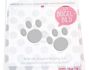 Bügelbild 2 Stk. Reflektor Pfoten Tatzen 4,5 cm SILBER Aufbügler Applikationen Bügelsticker Stoffe Textilien Kinder zum Aufbügeln Flicken