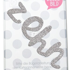 GLITZER Bügelbild Geburtstag Schriftzug Aufbügler Applikationen Bügelsticker für Stoffe Textilien Kinder zum Aufbügeln Flicken image 10