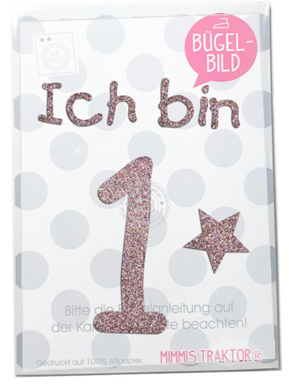 Bügelbild 'Ich Bin...' Mit Stern Aus Flockfolie – Blau, Ca. 9,3x14 Cm, Für Kleidung & Textilien