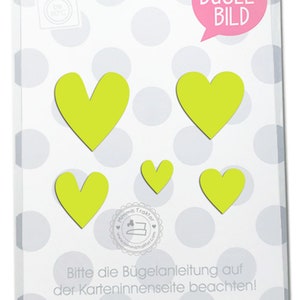 Bügelbild 5 Herzen 3,5 cm bis 1,5 cm Flockfolie Aufbügler Applikationen Bügelsticker für Stoffe Textilien Kinder zum Aufbügeln Flicken image 6