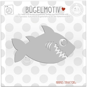 Bügelbild Reflektor Hai 11 cm x 6,6 cm SILBER Aufbügler Applikationen Bügelsticker für Stoffe Textilien Kinder zum Aufbügeln Flicken image 1