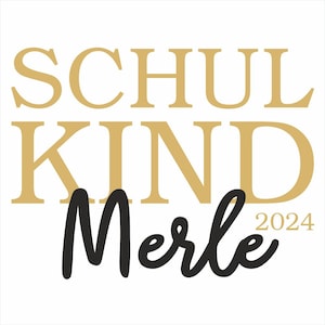 Bügelbild Schulkind Farbwahl Wunschname Jahr 14 cm handwritten FLEXFOLIE Schulstart Aufbügler Bügelsticker für Stoffe Textilien Aufbügeln image 1