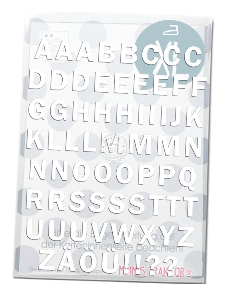 Bügelbild Buchstaben abc 3 cm Druckschrift Alphabet Flockfolie Aufbügler Applikationen für Stoffe Textilien zum Aufbügeln Flicken image 6
