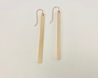 long line earrings, long gold earrings