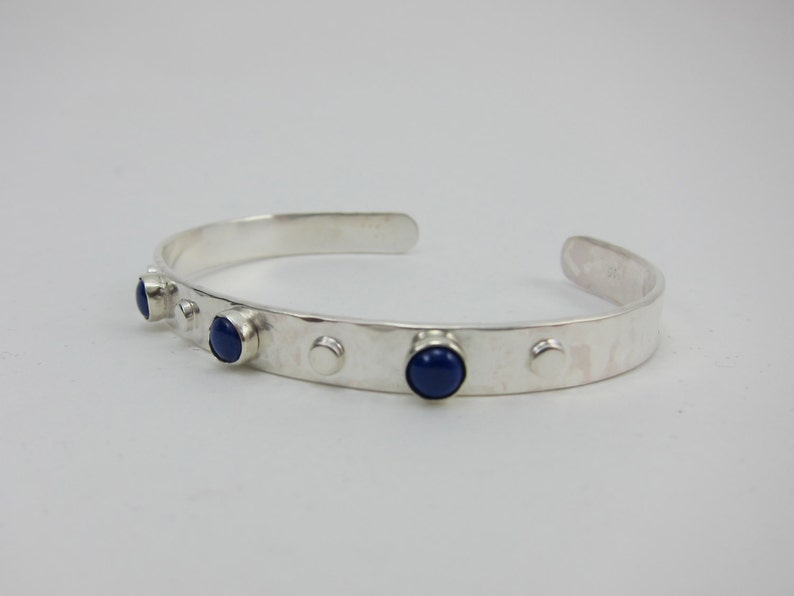 adjustable sterling silver and lapis cuff bracelet southwest
