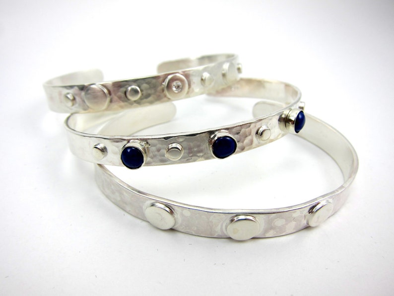 adjustable sterling silver and lapis cuff bracelet southwest