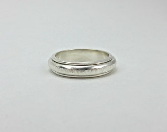 sterling silver wedding ring, hammered ring, elegant, timeless