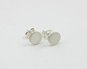 tiny sterling silver dot earrings