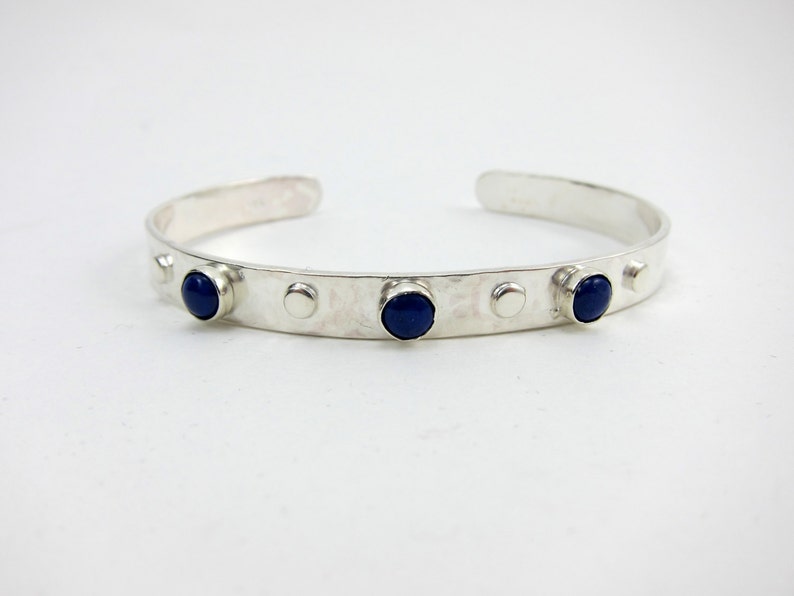 adjustable sterling silver and lapis cuff bracelet southwest