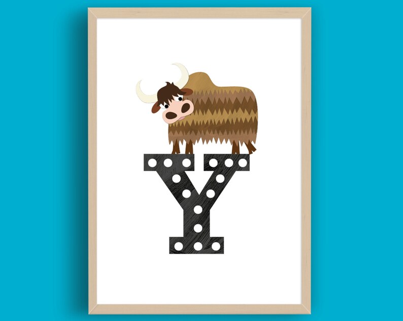 Y is for Yak letter art print image 1