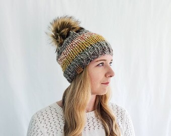 Baxter Hat with Pom Pom - Coney - Knit Hat - Knit Beanie