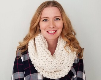 Sutherland Infinity Scarf - Cream - Loop Scarf - Circle Scarf