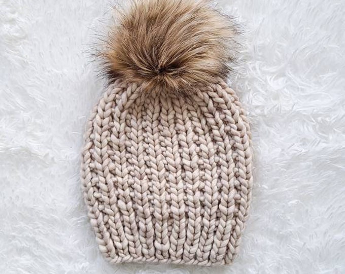Moxie Hat - Sand - 100% Merino Wool
