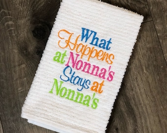 Everything is sweeter in Nonna&#39;s kitchen OR What happens at Nonna&#39;s stays at Nonna&#39;s, kitchen towel