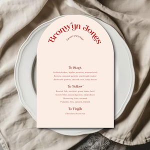 Cardápios de casamento, cardápios impressos, arco com nomes, cardápios personalizados, nomes dos convidados BARCELONA