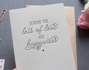 Letterpress Sending Love and Happiness - Little Heart