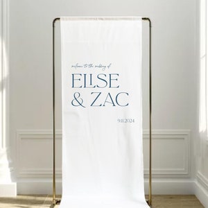 Fabric Welcome Sign, Linen Cotton Seating Chart engagement sign. Welcome to the wedding CLOVELLY