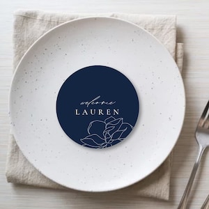 Round place cards, wedding placecard coasters, modern round placecard, circle place cards, guest name cards KENSINGTON
