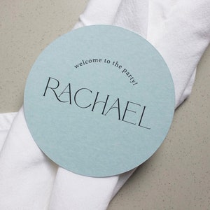 wedding place cards, round place cards, wedding placecard coasters, modern round placecard, circle place cards, name cards, placesetting