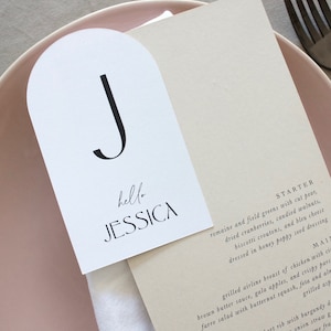 Marque-places Arche de mariage ou marque-places ovales, sous-verres pour marque-places avec initiales