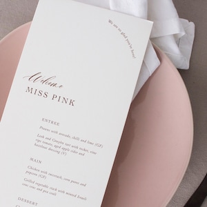 Hochzeitsmenüs, bedruckte Menüs mit Namen, personalisierte Menüs, Gastnamen PROVENCE