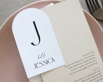 Wedding Arch placecards or oval place cards, place card coasters with initials