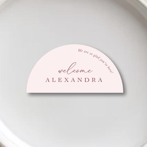 Plaatskaarten in de vorm van een halve cirkel, onderzetters voor plaatskaarten voor bruiloften, plaatskaarten voor een halve cirkel, plaatskaarten voor cirkels, plaatskaarten voor gasten