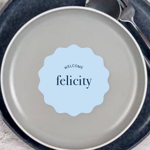 wedding place cards, circle wave placecard coasters, modern round wavy placecard, circle place cards, guest name cards SANTORINI