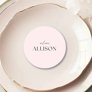 Round place cards, wedding placecard coasters, modern round placecard, circle place cards, guest name cards LOIRE