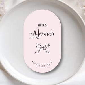 Segnaposto ovali con nome, sottobicchieri per matrimoni con nomi, segnaposto con illustrazioni particolari per battesimi, battesimi o baby shower, nomi degli invitati WHIMSY