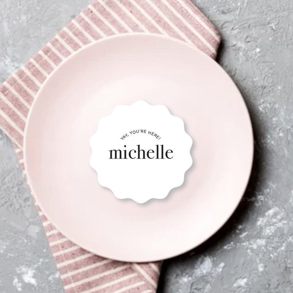 Round place cards, wedding placecard coasters, modern round placecard, circle place cards, guest name cards SANTORINI