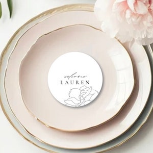 Round place cards, wedding placecard coasters, modern round placecard, circle place cards, guest name cards KENSINGTON