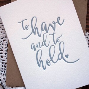 Zum Haben und Festhalten - Letterpress Hochzeitskarte
