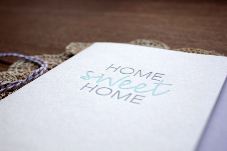 Home Sweet Home Letterpress Housewarming Card image 4
