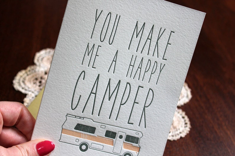 Letterpress Love and Camper Card Valentine's Day image 2